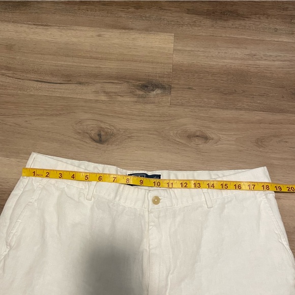 Vintage Polo Ralph Lauren 100% Linen Dress Pants Mens 38x32 White Relaxed Fit - Picture 10 of 12